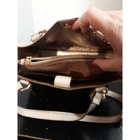 ANNE KLEIN Pebble Soft PU  Leather Handbag Purse Shoulder Bag 10" X 8" Taupe Tan - Picture 3 of 11